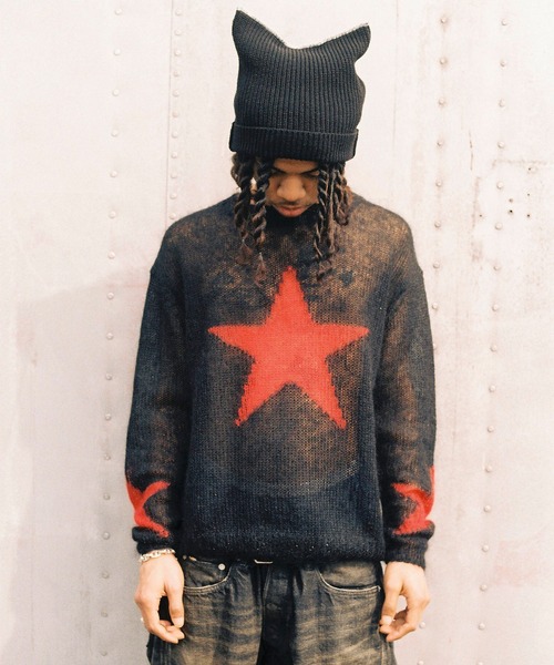 【Myne ／星柄モヘヤニット】 Myne ／星柄モヘヤニット】