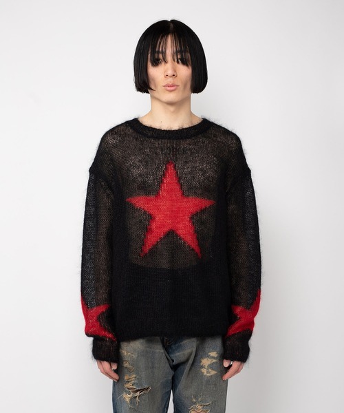 【Myne ／星柄モヘヤニット】 MYne（マイン）の「MYne マイン / Star Mohair Knit PO スターモヘア