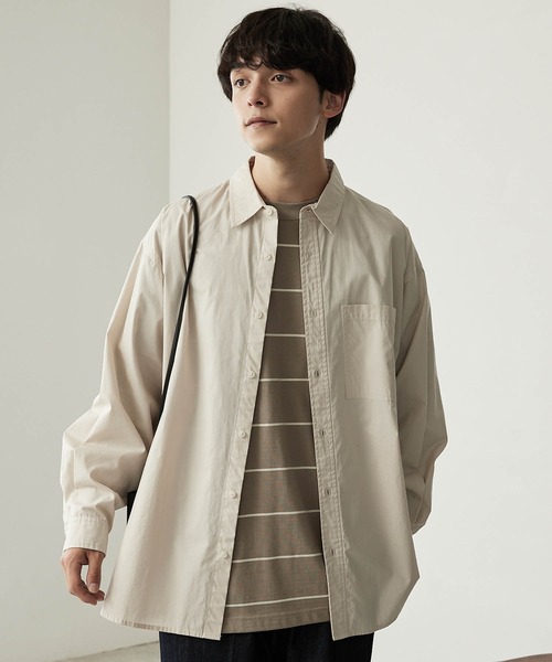 MONO-MART(モノマート)の「リラックスルーズベーシックボーダー L/S Tシャツ 2022AW(Tシャツ/カットソー・メンズ・チャコール/モカ/ネイビー/アイボリー・L/M)」の6枚目の写真