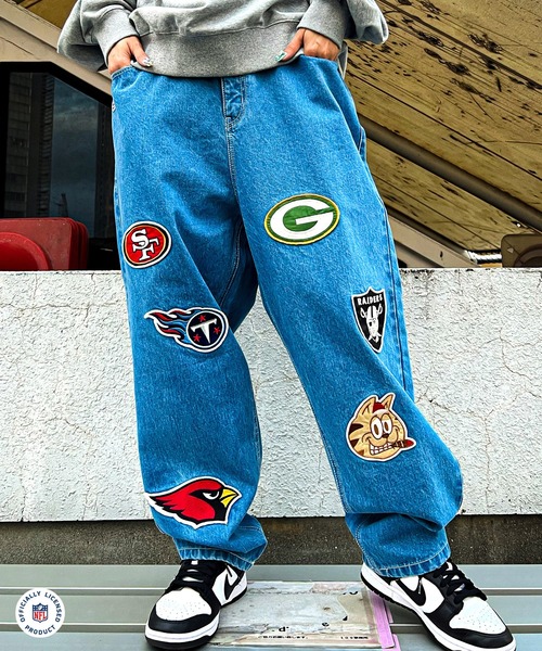 A'gem（エージェム）の「［NFL×A'gem TEAM PATCH DENIM PANTS］チームワッペンデニムパンツ（デニムパンツ・メンズ・ブラック/ライトブルー・FREE）」の9枚目の写真