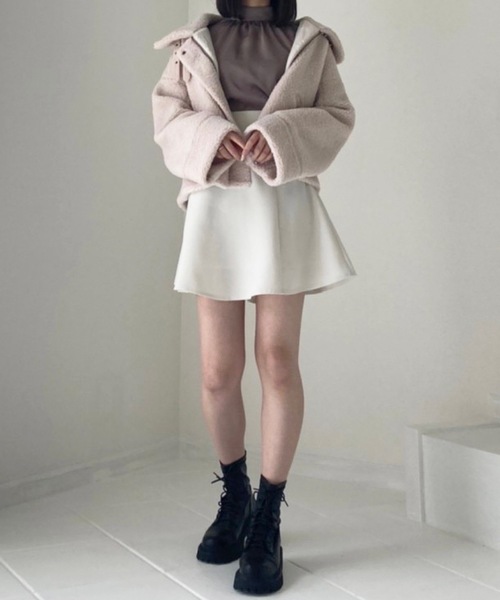 TITTY&CO.（ティティーアンドコー）の「【TITTY&CO.】ショートボアブルゾン（ブルゾン・レディース・ピンクベージュ/アイボリー・FREE）」の12枚目の写真