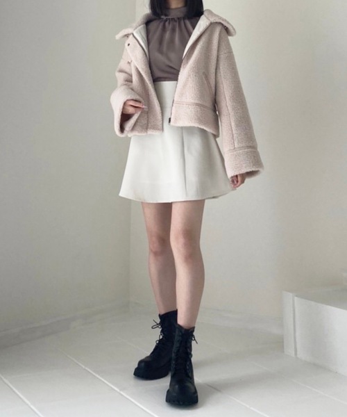 TITTY&CO.（ティティーアンドコー）の「【TITTY&CO.】ショートボアブルゾン（ブルゾン・レディース・ピンクベージュ/アイボリー・FREE）」の13枚目の写真