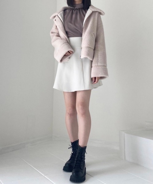 TITTY&CO.（ティティーアンドコー）の「【TITTY&CO.】ショートボアブルゾン（ブルゾン・レディース・ピンクベージュ/アイボリー・FREE）」の15枚目の写真