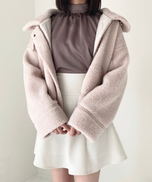 TITTY&CO.（ティティーアンドコー）の「【TITTY&CO.】ショートボアブルゾン（ブルゾン・レディース・ピンクベージュ/アイボリー・FREE）」の19枚目の写真