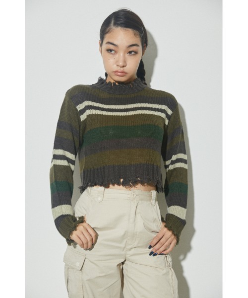 LAGUA GEM クラッシュニット LAGUA GEM | CRASH ASYMMETRY ニット (ニット ) |SHEL'TTER WEBSTORE