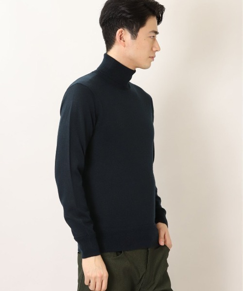 Alexander Julian（アレキサンダージュリアン）の「アレキサンダージュリアンメンズ/ALEXANDER JULIAN:MEN ウォッシャブル ウール混天竺 タートルニット（ニット/セーター・メンズ・グリーン/グレー系その他2/ネイビー・MEDIUM/LARGE/X-LARGE）」の13枚目の写真