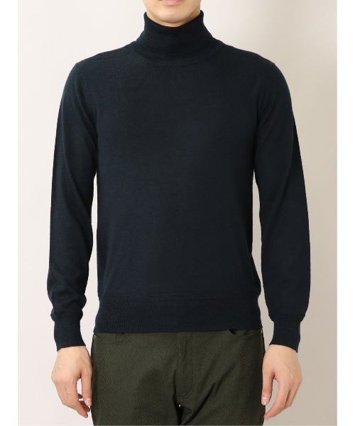 Alexander Julian（アレキサンダージュリアン）の「アレキサンダージュリアンメンズ/ALEXANDER JULIAN:MEN ウォッシャブル ウール混天竺 タートルニット（ニット/セーター・メンズ・グリーン/グレー系その他2/ネイビー・MEDIUM/LARGE/X-LARGE）」の14枚目の写真