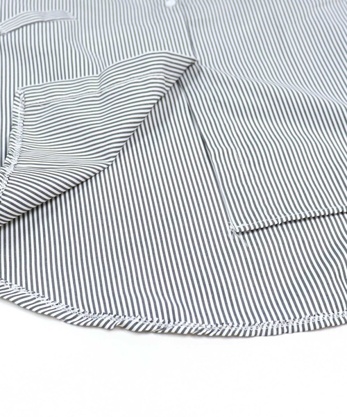 SHISKY(シスキー)の「ストライプ柄BIGシルエットシャツ(シャツ/ブラウス・レディース・ブラック/ブルー・M/XL)」の16枚目の写真