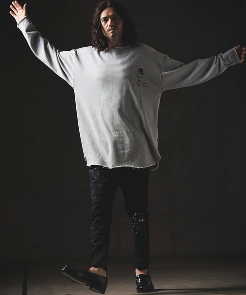 GLIMCLAP（グリムクラップ）の「mp10509-Used processing & hem oval rib design color pants パンツ（その他パンツ・メンズ・ブルー系その他/ダークカーキ/ブラック・L/M/S）」の16枚目の写真