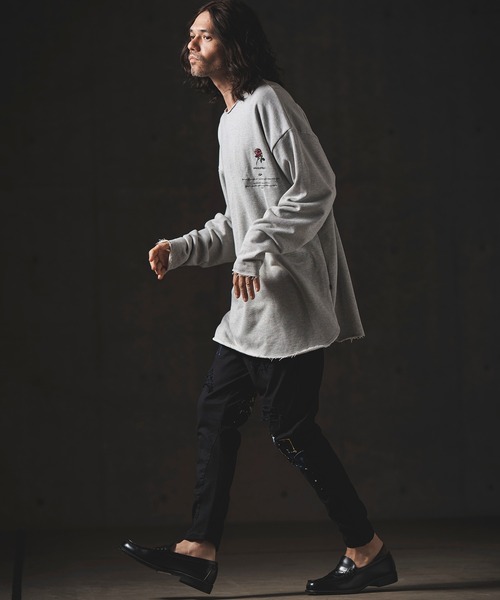 GLIMCLAP（グリムクラップ）の「mp10509-Used processing & hem oval rib design color pants パンツ（その他パンツ・メンズ・ブルー系その他/ダークカーキ/ブラック・L/M/S）」の17枚目の写真