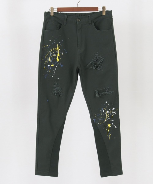 GLIMCLAP（グリムクラップ）の「mp10509-Used processing & hem oval rib design color pants パンツ（その他パンツ・メンズ・ブルー系その他/ダークカーキ/ブラック・L/M/S）」の20枚目の写真