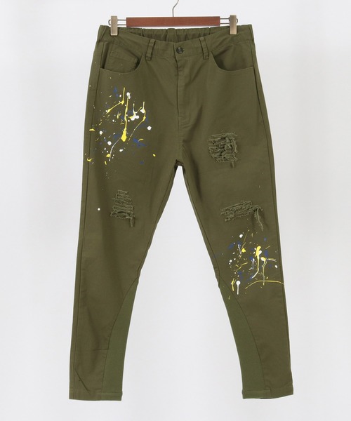 GLIMCLAP（グリムクラップ）の「mp10509-Used processing & hem oval rib design color pants パンツ（その他パンツ・メンズ・ブルー系その他/ダークカーキ/ブラック・L/M/S）」の21枚目の写真