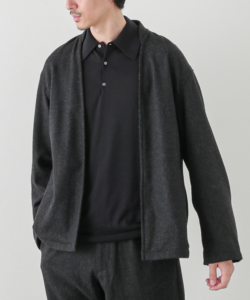 JOURNAL STANDARD(ジャーナルスタンダード)の「RE:NEWOOL ブッチャーカーディガン(カーディガン/ボレロ・メンズ・ブラック系その他/ブラウン/ベージュ・SMALL/MEDIUM/LARGE)」の2枚目の写真