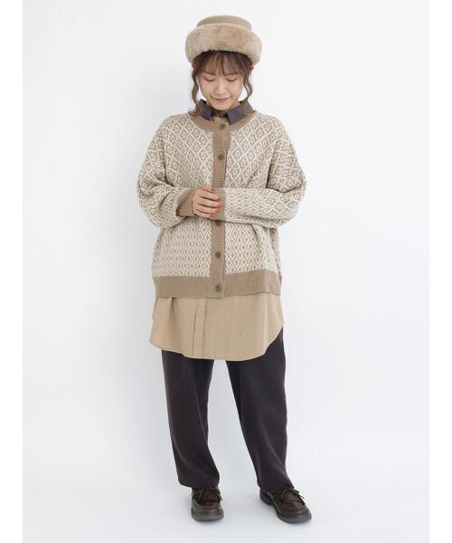 Samansa Mos2(サマンサ モスモス)の「ジャカード柄ニットカーディガン(カーディガン/ボレロ・レディース・ベージュ/レッド/ブラック/ミント・フリ-)」の22枚目の写真