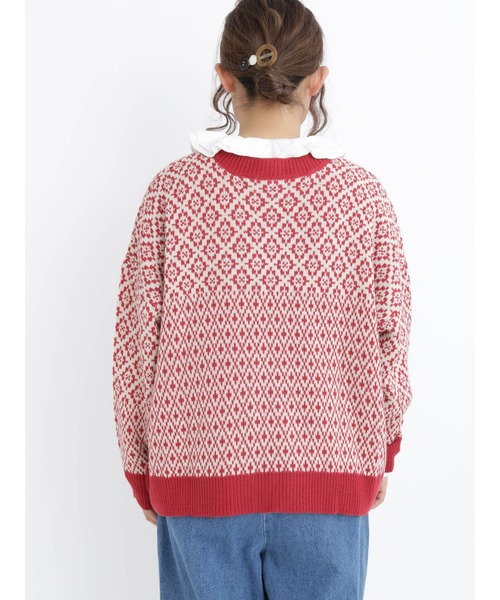 Samansa Mos2(サマンサ モスモス)の「ジャカード柄ニットカーディガン(カーディガン/ボレロ・レディース・ベージュ/レッド/ブラック/ミント・フリ-)」の17枚目の写真
