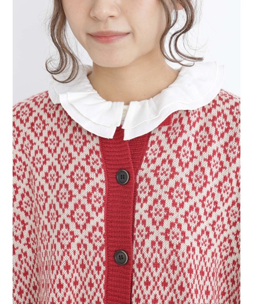 Samansa Mos2(サマンサ モスモス)の「ジャカード柄ニットカーディガン(カーディガン/ボレロ・レディース・ベージュ/レッド/ブラック/ミント・フリ-)」の18枚目の写真
