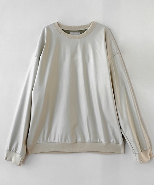 FOLLOWIN(フォロウィン)の「【UNISEX】グロッシートレーナーTシャツ(Tシャツ/カットソー・レディース・アイボリー/カーキ/ブラック・FREE)」の1枚目の写真
