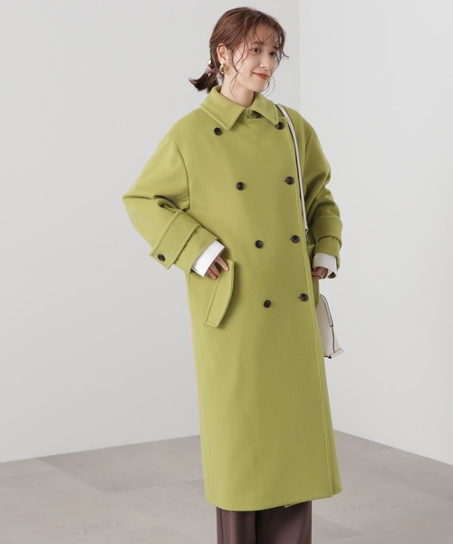 N.（N. Natural Beauty Basic）（エヌエヌナチュラルビューティーベーシック）の「【S Size Line】◆ビーバーメルトンダブルコート（チェスターコート・レディース・ブラック/ベージュ/グリーン・SMALL/MEDIUM）」の11枚目の写真