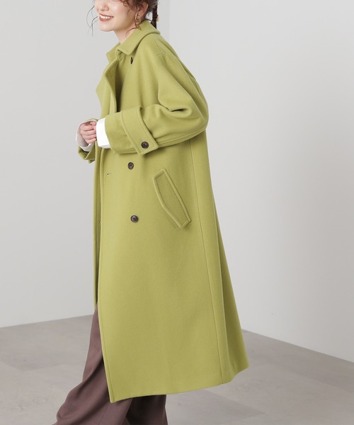 N.（N. Natural Beauty Basic）（エヌエヌナチュラルビューティーベーシック）の「【S Size Line】◆ビーバーメルトンダブルコート（チェスターコート・レディース・ブラック/ベージュ/グリーン・SMALL/MEDIUM）」の12枚目の写真