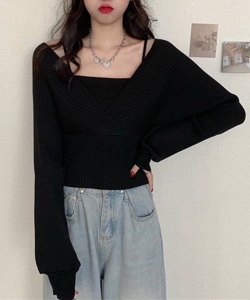 urge:(アージコロン )の「【URGE:】カシュクール リブ 長袖ニット(ニット/セーター・レディース・ブラック/ホワイト/ブラウン/レッド/ピンク・SMALL/MEDIUM/LARGE)」の19枚目の写真