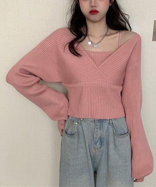urge:(アージコロン )の「【URGE:】カシュクール リブ 長袖ニット(ニット/セーター・レディース・ブラック/ホワイト/ブラウン/レッド/ピンク・SMALL/MEDIUM/LARGE)」の14枚目の写真