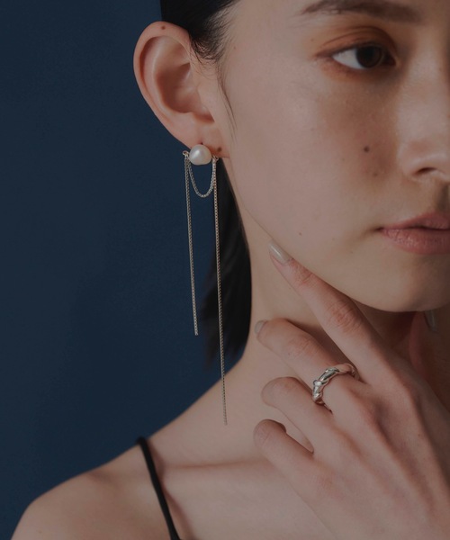 loni（ロニ）の「【金属アレルギー対応】Creek pearl chain pierce  （チェーンパールピアス）両耳用（ピアス（両耳用）・レディース・シルバー/ゴールド・FREE）」の11枚目の写真