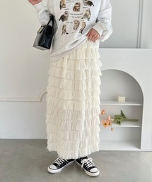 Loueme | シアーフリルティアードロングスカート(スカート)