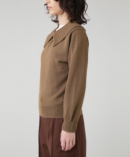 マーガレットハウエル 23SS リネン カーディガン サマーニット ブラウン ニット FINE LINEN 5895164004 | MARGARET