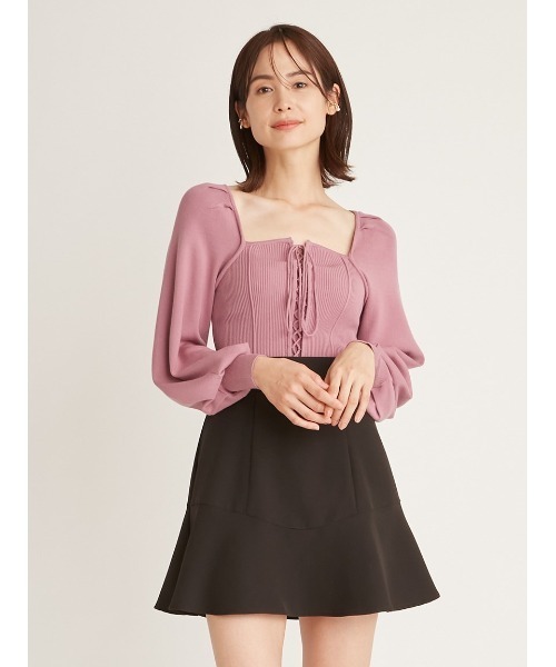 snidel レースアップニットトップス snidel （スナイデル）モチーフレースニットプルオーバー 26春夏