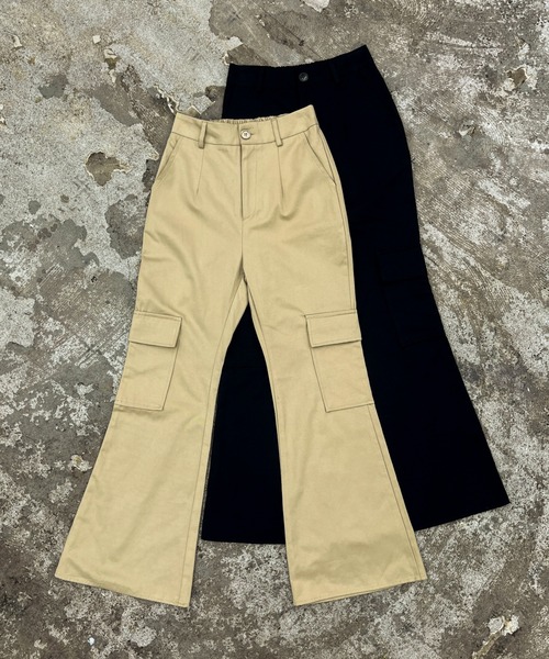 EPIMI E'PIMMY（エピミエピミー）の「セミフレアカーゴパンツ（カーゴパンツ・レディース・ベージュ/ネイビー/オリーブ/ブラック・MEDIUM）」の3枚目の写真