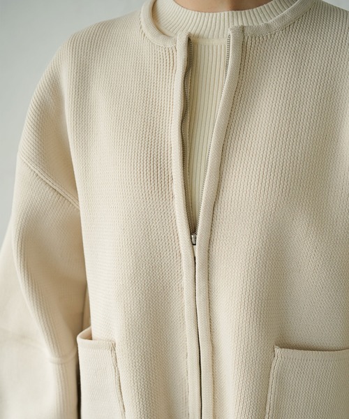 rectangle（レクタングル）の「ランタンスリーブニットブルゾン（カーディガン/ボレロ・レディース・ブラック/アイボリー/グレー・FREE）」の7枚目の写真