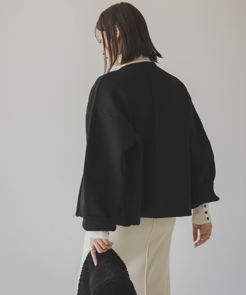 rectangle（レクタングル）の「ランタンスリーブニットブルゾン（カーディガン/ボレロ・レディース・ブラック/アイボリー/グレー・FREE）」の15枚目の写真