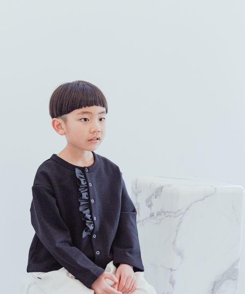 LOWRYS FARM（ローリーズファーム）の「２ＷＡＹカットカーデ　188775（カーディガン/ボレロ・キッズ・ブラック/オフホワイト・110cm/120cm/130cm/140cm/150cm）」の12枚目の写真