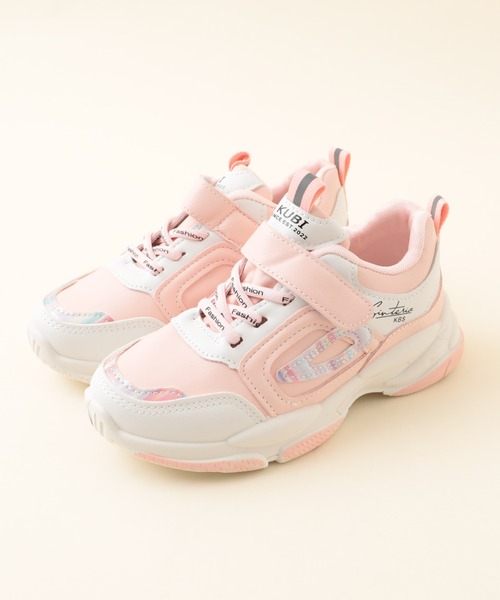 URBAN CHERRY（アーバンチェリー）の「グリッターモチーフデザインスニーカー（スニーカー・キッズ・ピンク/パープル/ホワイト・18.0cm/19.5cm/21.5cm/16.5cm/20.5cm/22.0cm/20.0cm/17.5cm/17.0cm/18.5cm/21.0cm/19.0cm）」の3枚目の写真