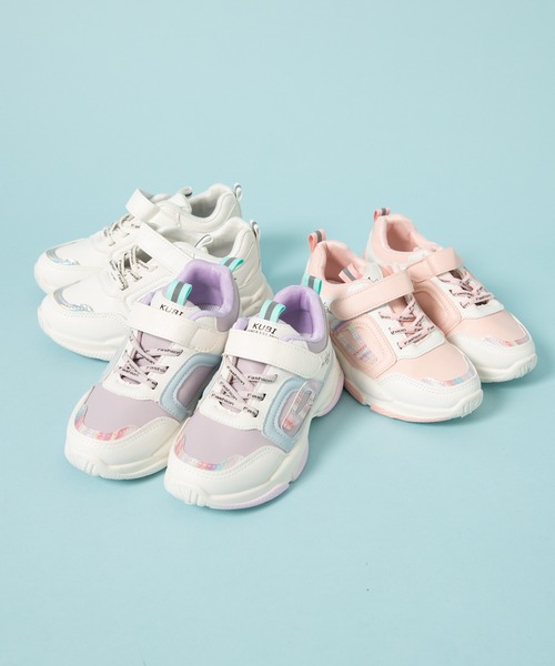 URBAN CHERRY（アーバンチェリー）の「グリッターモチーフデザインスニーカー（スニーカー・キッズ・ピンク/パープル/ホワイト・18.0cm/19.5cm/21.5cm/16.5cm/20.5cm/22.0cm/20.0cm/17.5cm/17.0cm/18.5cm/21.0cm/19.0cm）」の7枚目の写真