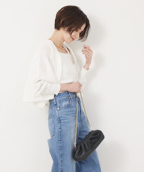 Rouge vif(ルージュヴィフ)の「ストレッチリリヤーンニットキャミ(ニット/セーター・レディース・ベージュ/アイボリー・フリー)」の7枚目の写真