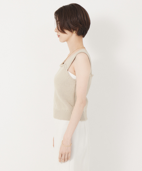 Rouge vif(ルージュヴィフ)の「ストレッチリリヤーンニットキャミ(ニット/セーター・レディース・ベージュ/アイボリー・フリー)」の13枚目の写真