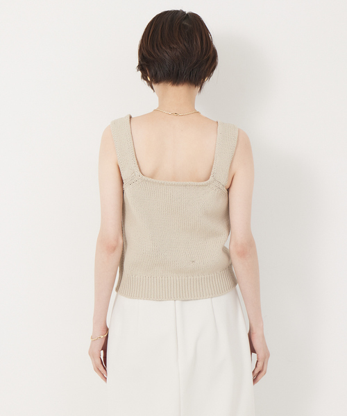 Rouge vif(ルージュヴィフ)の「ストレッチリリヤーンニットキャミ(ニット/セーター・レディース・ベージュ/アイボリー・フリー)」の11枚目の写真
