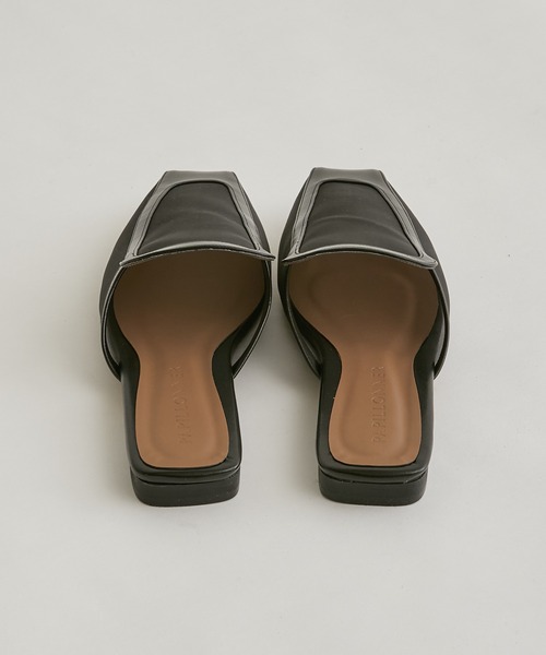 PAPILLONNER（パピヨネ）の「【OT】オーガンジースクエアスリッポン/PAPILLONNER/パピヨネ（サンダル・レディース・ブラック/アイボリー・38/36/37）」の9枚目の写真