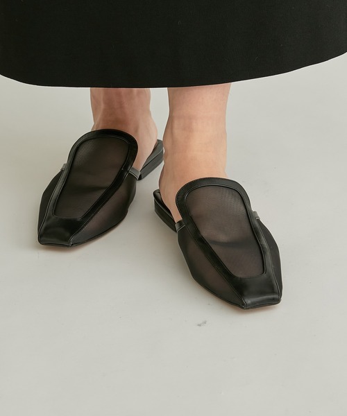 PAPILLONNER（パピヨネ）の「【OT】オーガンジースクエアスリッポン/PAPILLONNER/パピヨネ（サンダル・レディース・ブラック/アイボリー・38/36/37）」の13枚目の写真