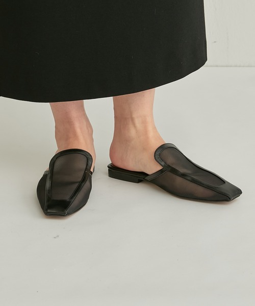 PAPILLONNER（パピヨネ）の「【OT】オーガンジースクエアスリッポン/PAPILLONNER/パピヨネ（サンダル・レディース・ブラック/アイボリー・38/36/37）」の18枚目の写真