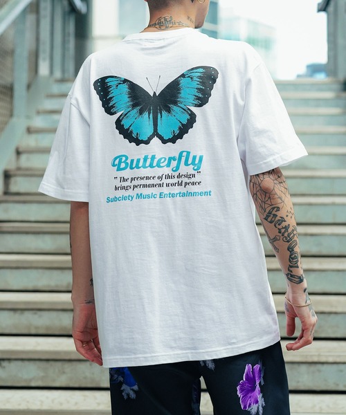Subciety(サブサエティ)の「Butterfly TEE(Tシャツ/カットソー・メンズ・ブラック/ホワイト/ベージュ・MEDIUM/LARGE/X-LARGE/XX-LARGE/SMALL)」の11枚目の写真