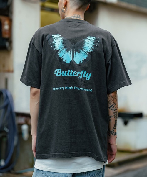 Subciety(サブサエティ)の「Butterfly TEE(Tシャツ/カットソー・メンズ・ブラック/ホワイト/ベージュ・MEDIUM/LARGE/X-LARGE/XX-LARGE/SMALL)」の19枚目の写真