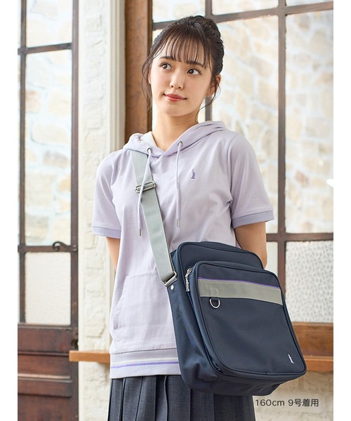 EASTBOY(イーストボーイ)の「ショルダーバッグ【Fine女神】スクール スクバ 中学生 高校生 通学 鞄(ショルダーバッグ・キッズ・ネイビー・F)」の5枚目の写真