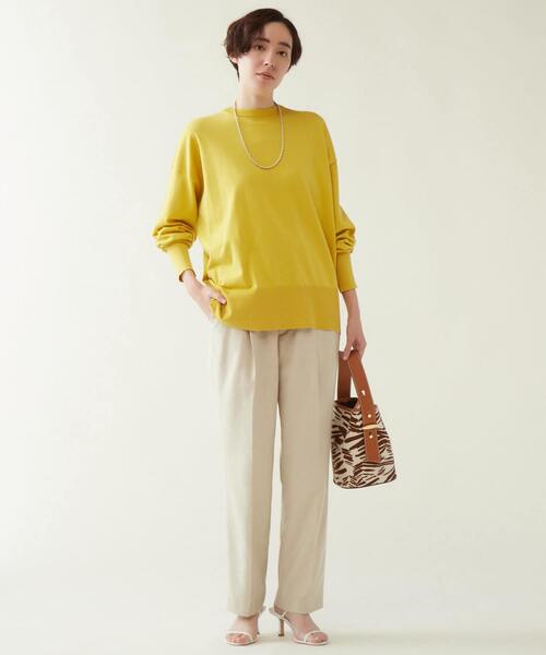 martinique（マルティニーク）の「martinique/イタリーブライトコットンフロンタブルプルオーバー（ニット/セーター・レディース・イエロー/ブルー/パープル・FREE）」の22枚目の写真