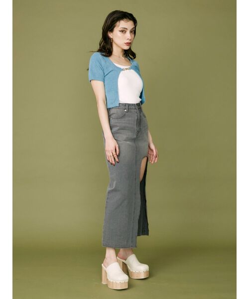 EVRIS（エヴリス）の「チャンキーヒールサボ（サンダル・レディース・ブラック/ホワイト・SMALL/MEDIUM/LARGE）」の5枚目の写真