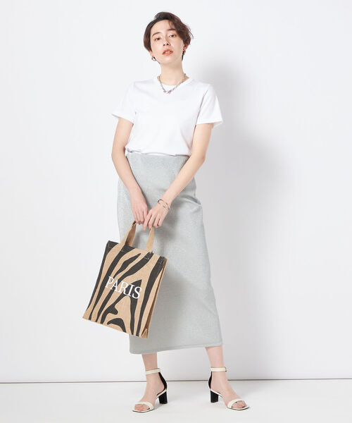 NOLLEY’S Sophi(ノーリーズソフィ)の「100/2スムースコンパクトTシャツ(Tシャツ/カットソー・レディース・ホワイト/チャコールグレー・36/38)」の5枚目の写真