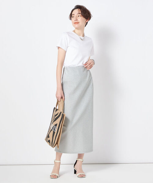 NOLLEY’S Sophi(ノーリーズソフィ)の「100/2スムースコンパクトTシャツ(Tシャツ/カットソー・レディース・ホワイト/チャコールグレー・36/38)」の6枚目の写真