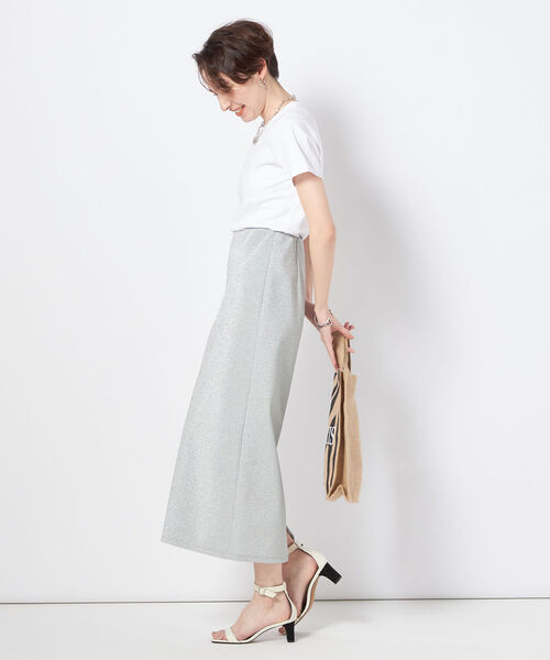 NOLLEY’S Sophi(ノーリーズソフィ)の「100/2スムースコンパクトTシャツ(Tシャツ/カットソー・レディース・ホワイト/チャコールグレー・36/38)」の7枚目の写真