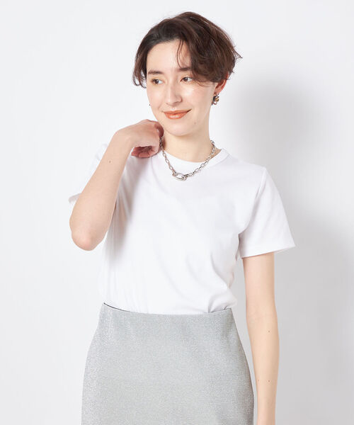 NOLLEY’S Sophi(ノーリーズソフィ)の「100/2スムースコンパクトTシャツ(Tシャツ/カットソー・レディース・ホワイト/チャコールグレー・36/38)」の10枚目の写真